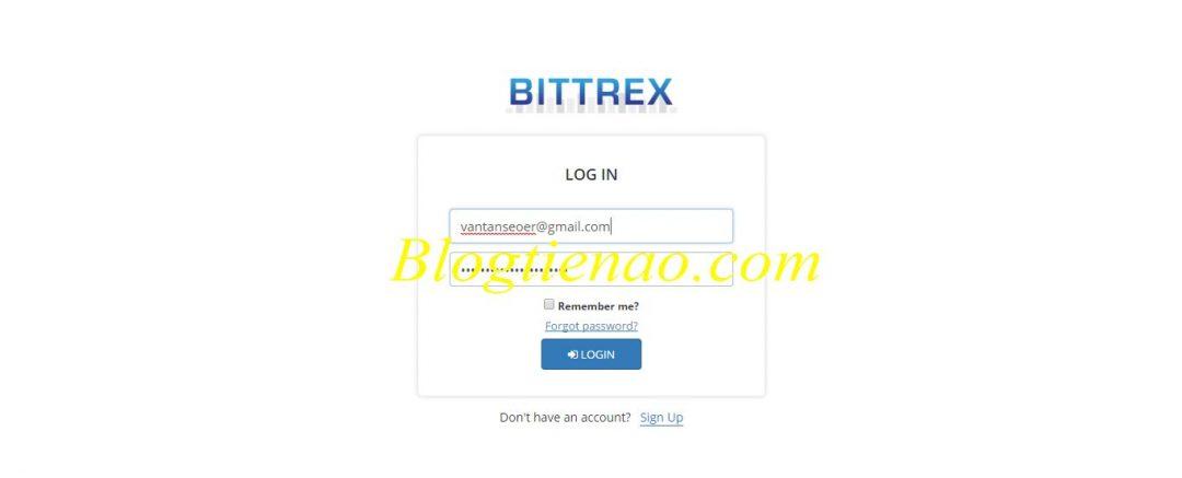 Pokračujte k přihlášení k Bittrex 2