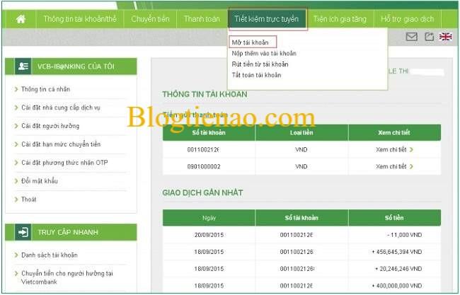 الخدمات المصرفية - Vietcombank - الخدمات المصرفية عبر الإنترنت