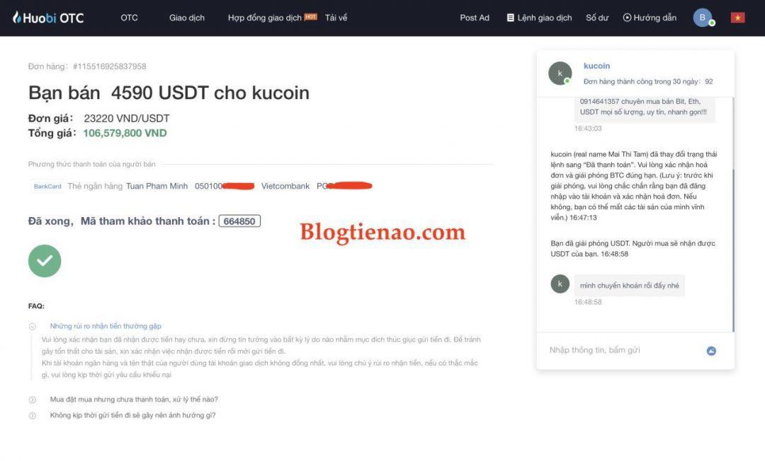 Επιτυχής πώληση Bitcoin, USDT