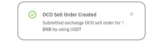 Placed OCO order successfully