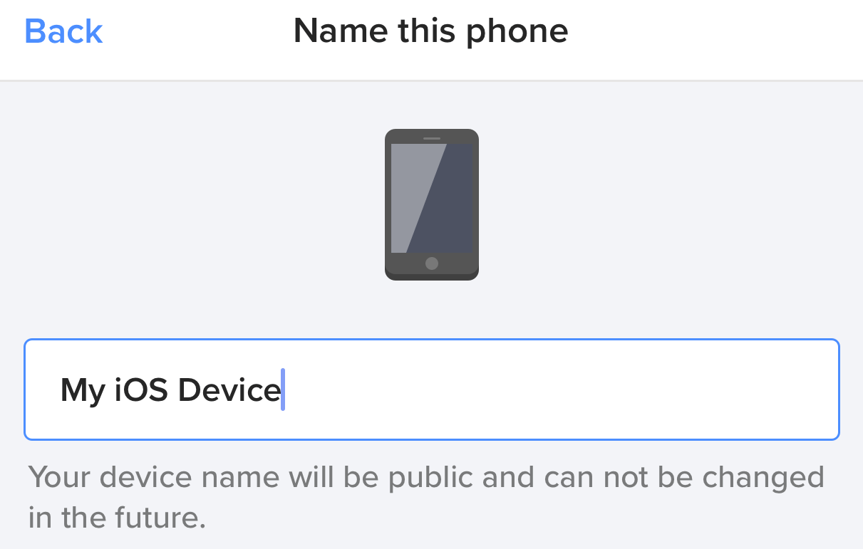 Enter the device name