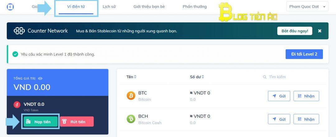 Deposit VND to buy and sell USDT on Coinhako