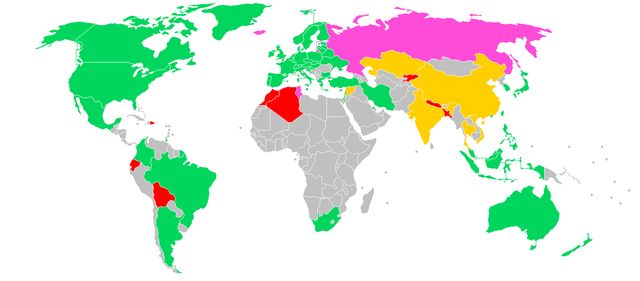 Legality of virtual currency in countries