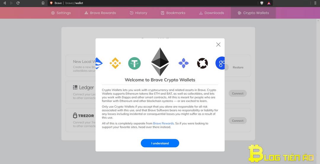 Πορτοφόλι Crypto στο Brave Browser
