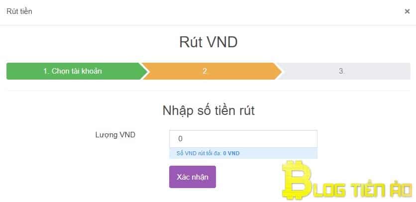 Enter the amount of VND to withdraw