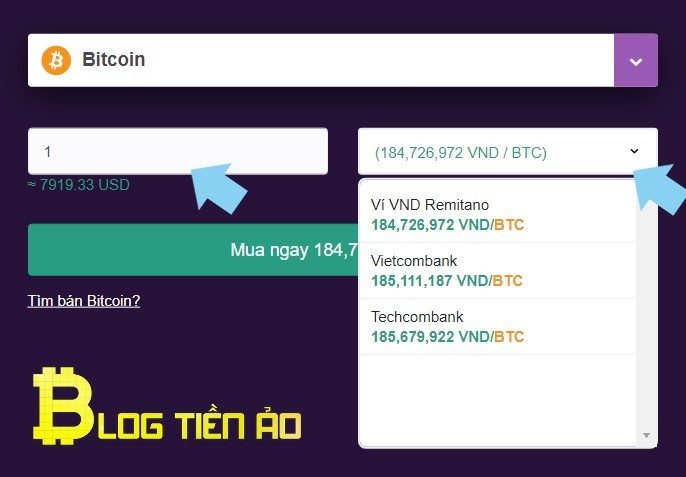 Masukkan jumlah bitcoin untuk dibeli dan pilih metode pembayaran