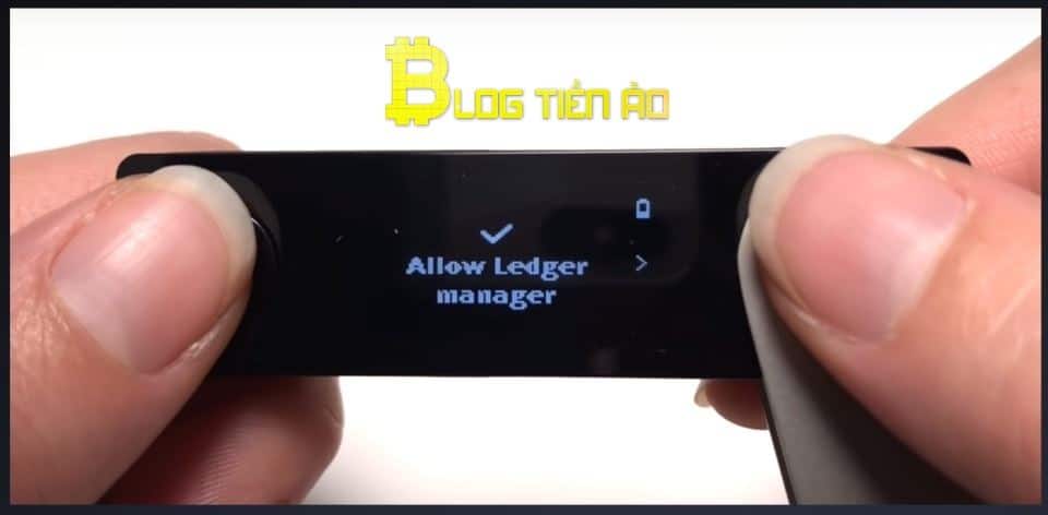 Legder Live가 지갑을 관리 할 수있게하려면 두 버튼을 누르십시오