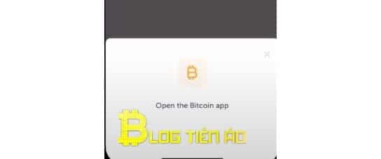 Demande d'ouverture de l'application Bitcoin sur le portefeuille