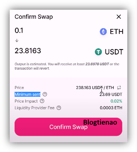 Potvrďte swap token