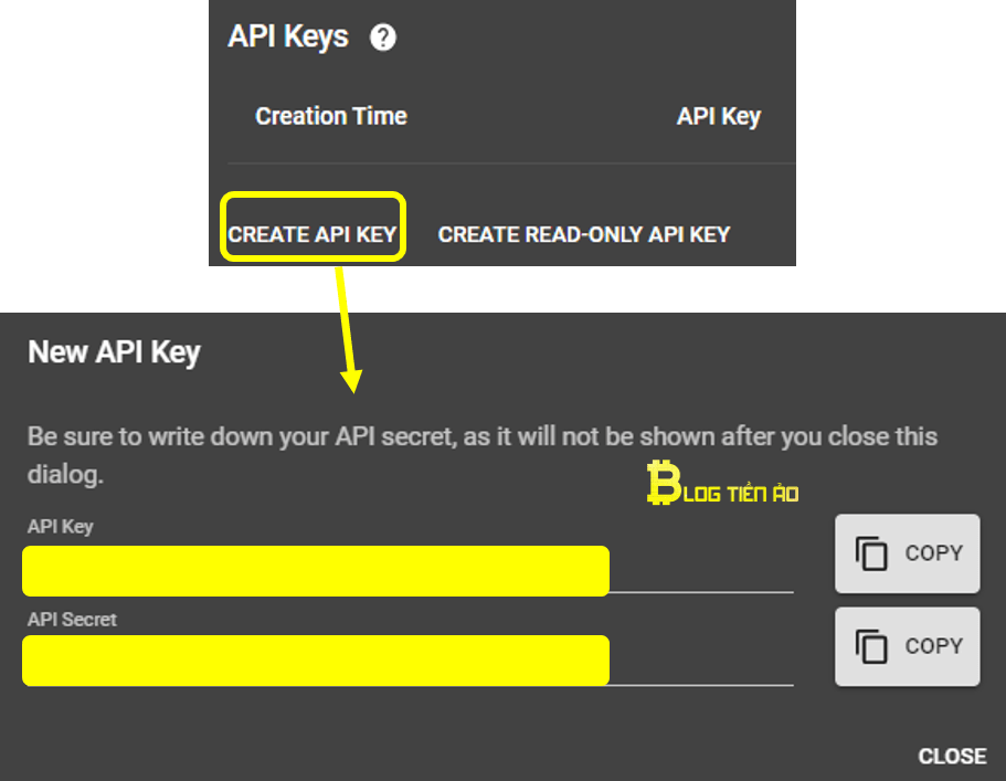 إنشاء مفتاح API