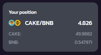 Position de CAKE BNB