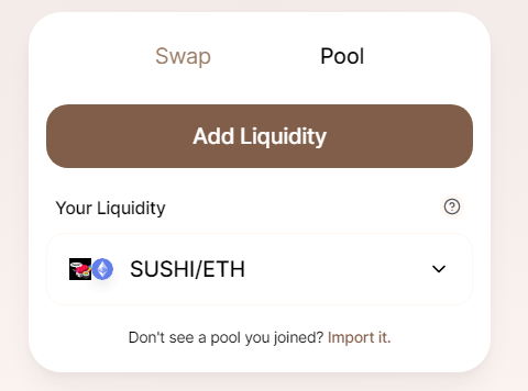 sushiswap liquidity pool