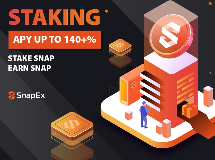 SnapEx spouští funkci Staking se 140.95 % APY