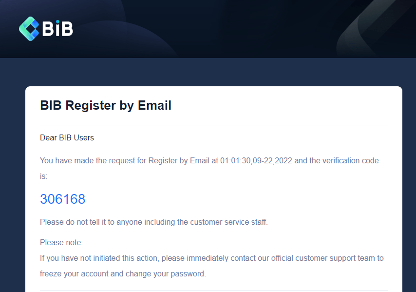 bibex confirm mail