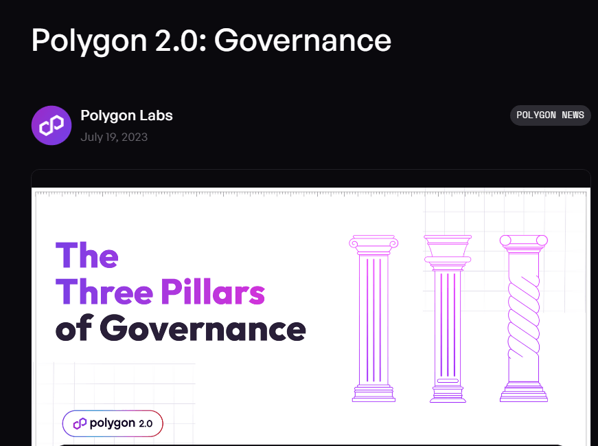 Polygon công bố mô hình quản trị mới