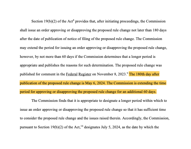 Đoạn trích nổi bật về lý do của SEC trong việc trì hoãn quyết định về Galaxy Invesco ETH ETF. Nguồn: SEC