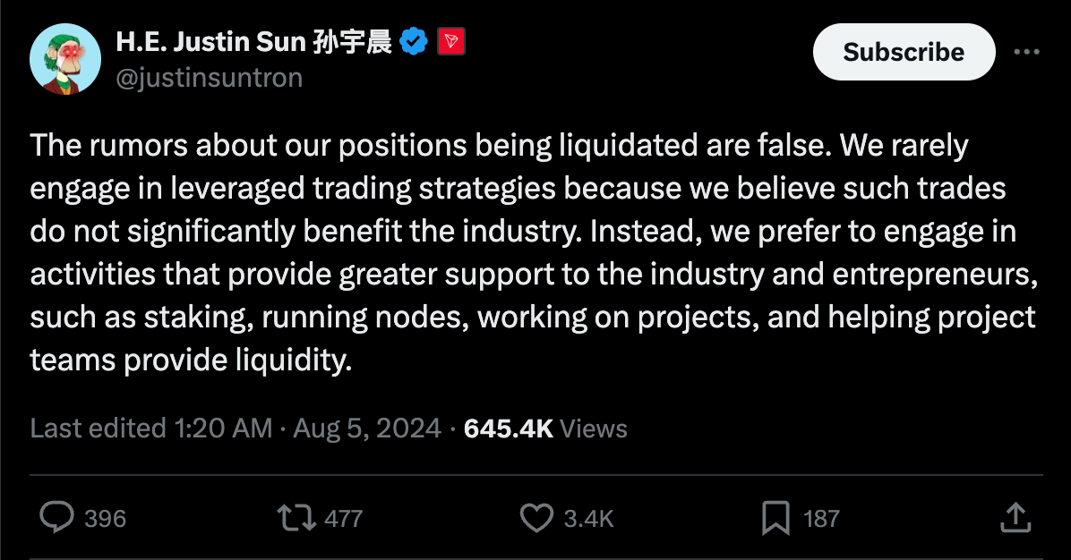 Nguồn: Justin Sun