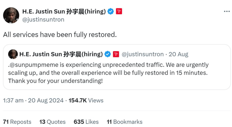 Nguồn: HE Justin Sun 