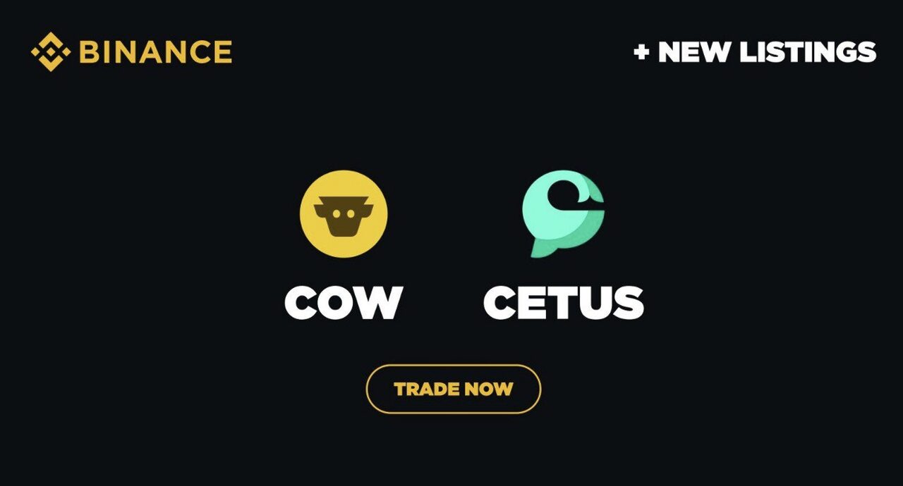 Binance niêm yết Cow Protocol (COW) và Cetus Protocol (CETUS)