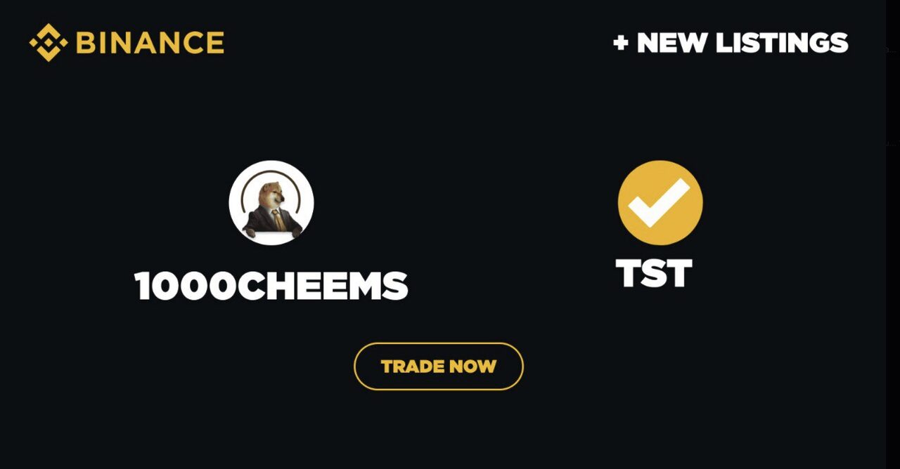 Binance niêm yết Cheems (1000CHEEMS) và Test (TST)