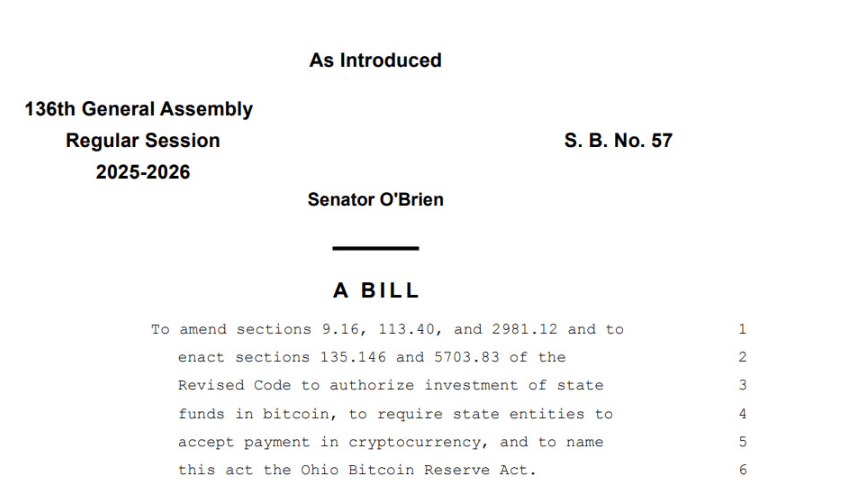Một đoạn trích của Dự luật số 57 của Thượng viện Ohio. Nguồn: Cơ quan lập pháp Ohio